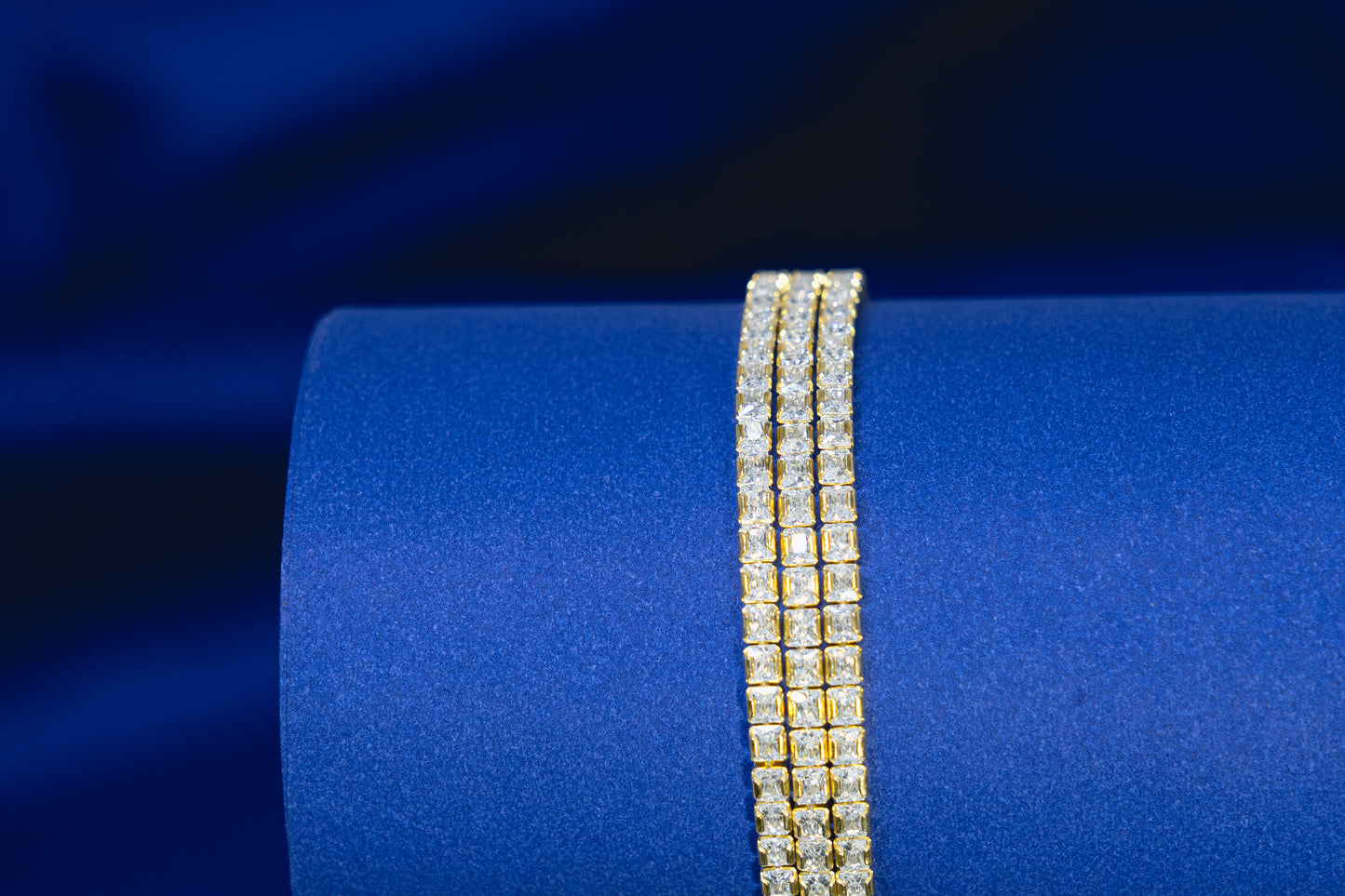 Tennis Bracelet Gold Plated Triple-Lined