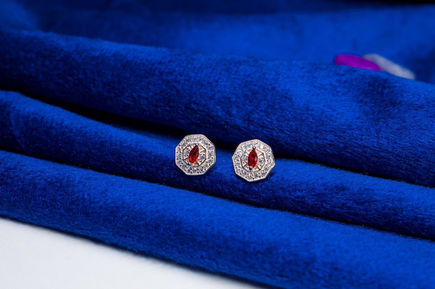 Silver Earrings Flower Studs 925