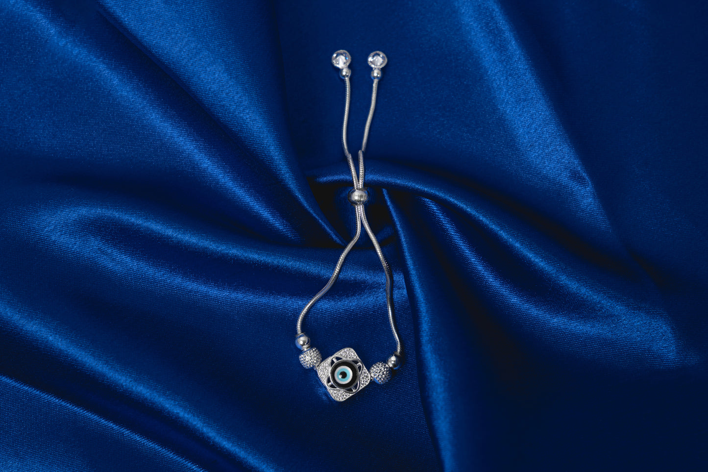 Silver Evil eye adjustable Bracelet 925