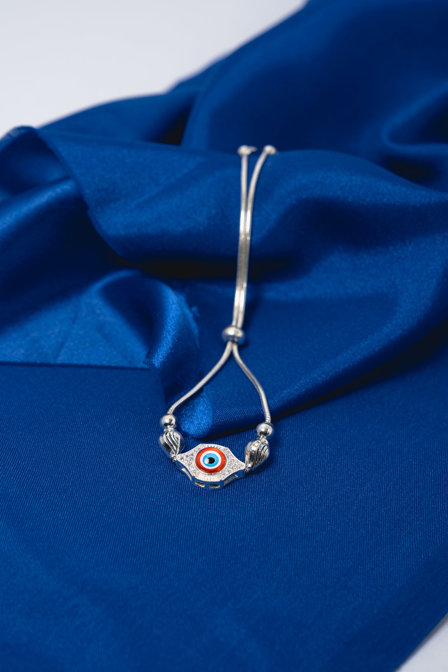 Silver Evil eye adjustable Bracelet 925