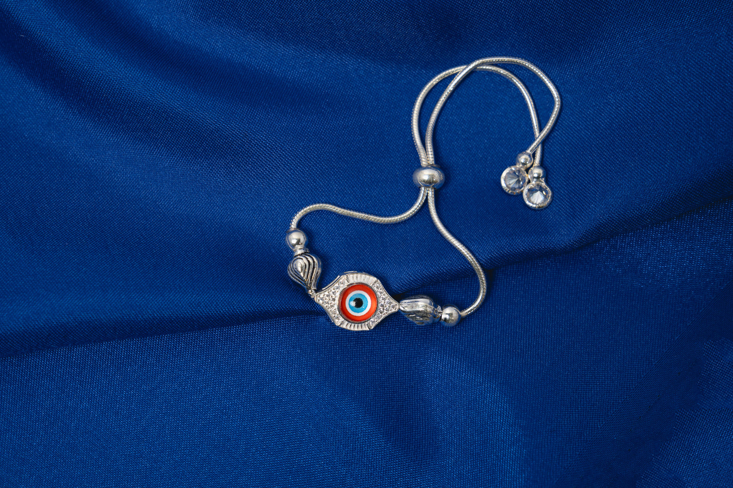Silver Evil eye adjustable Bracelet 925