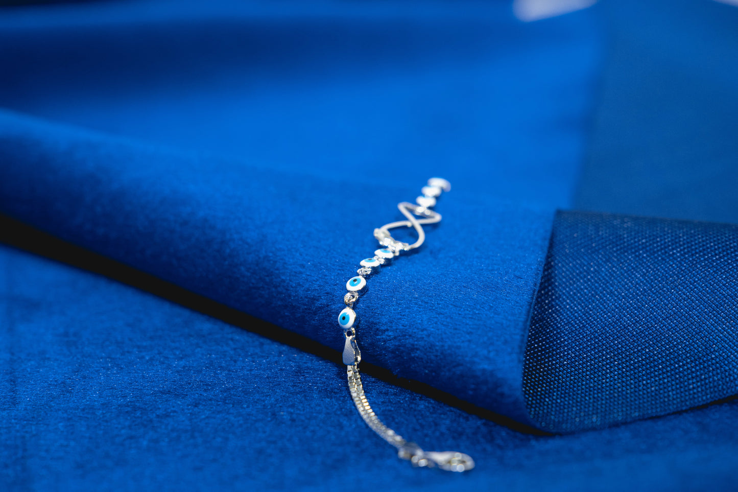 Infinity Evil eye adjustable light weight Bracelet 925