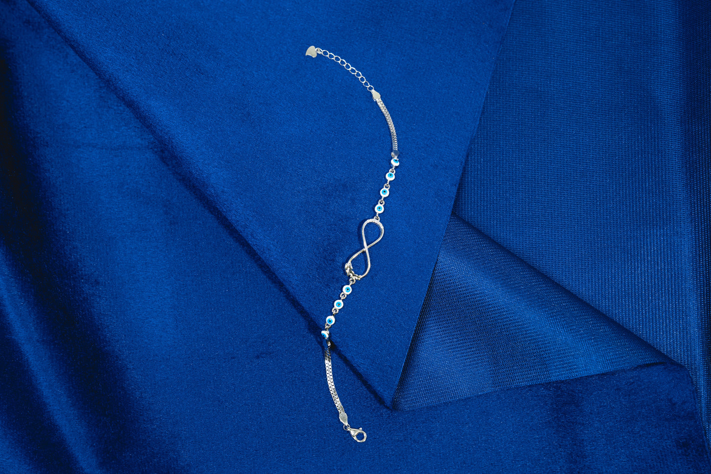 Infinity Evil eye adjustable light weight Bracelet 925