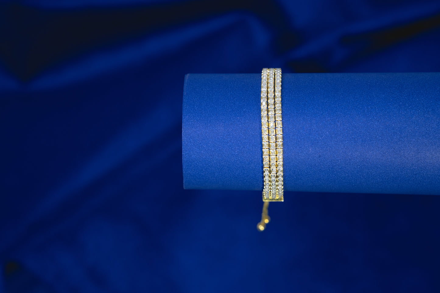 Tennis Bracelet Gold Plated Triple-Lined