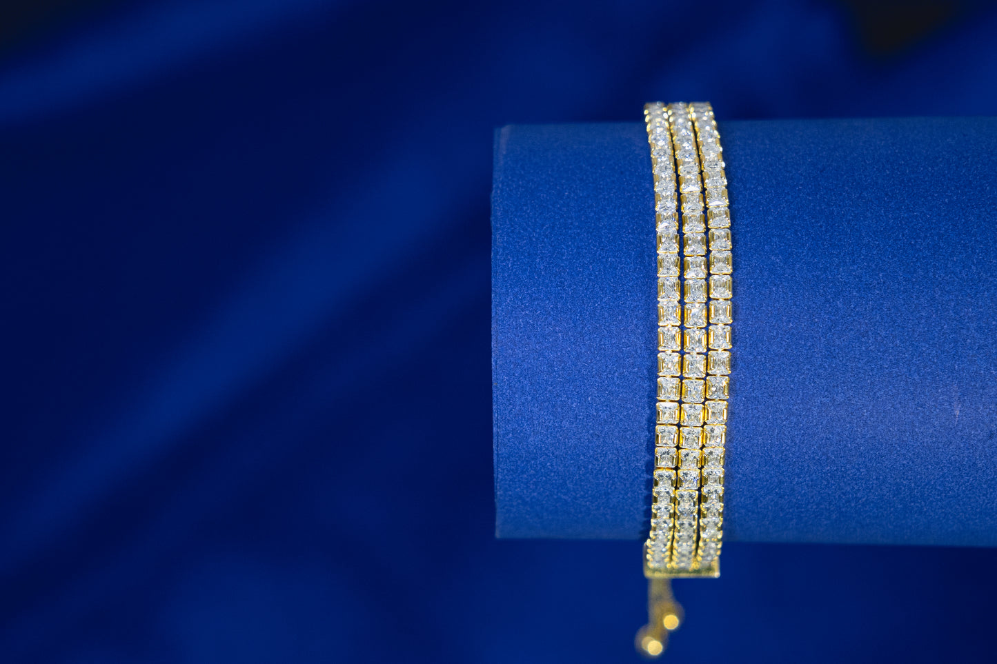 Tennis Bracelet Gold Plated Triple-Lined