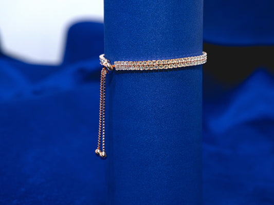 Tennis Bracelet Rose Gold Double-Lined