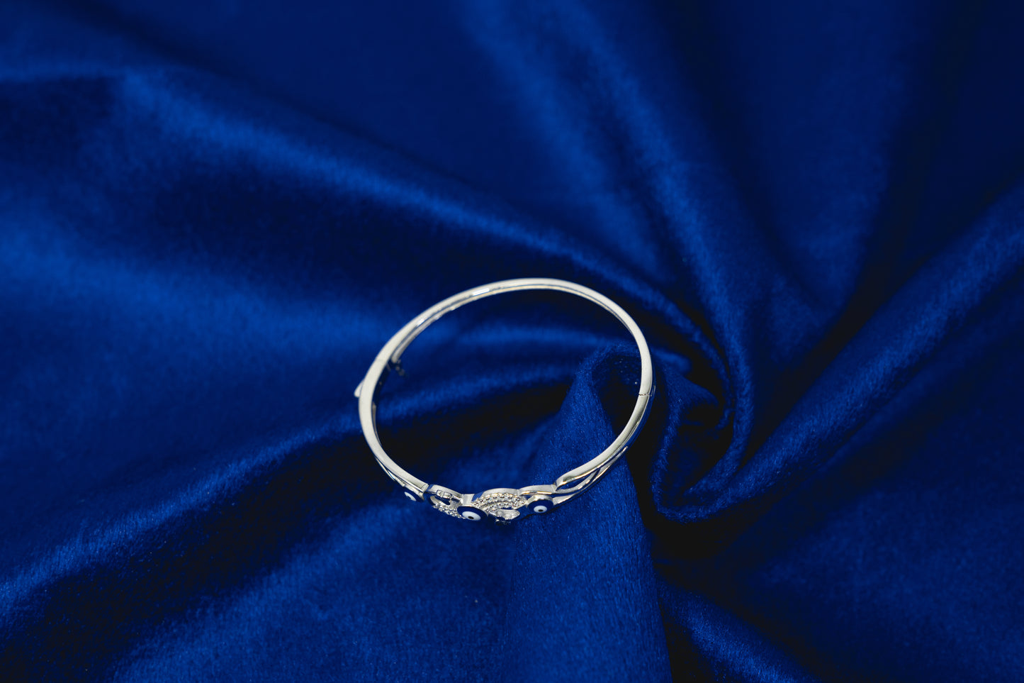 Evil Eye Bangle 925 Rhodium Polished