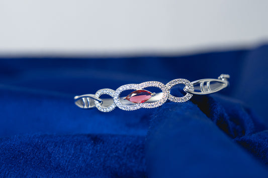 Bangle Embedded with Red Stone