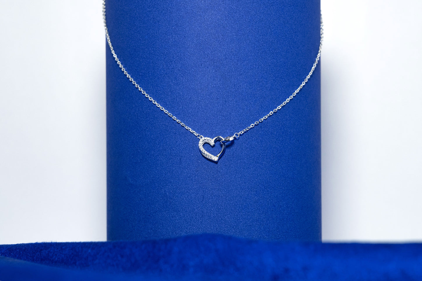 Silver Necklace 925 Heart Shaped Pendant
