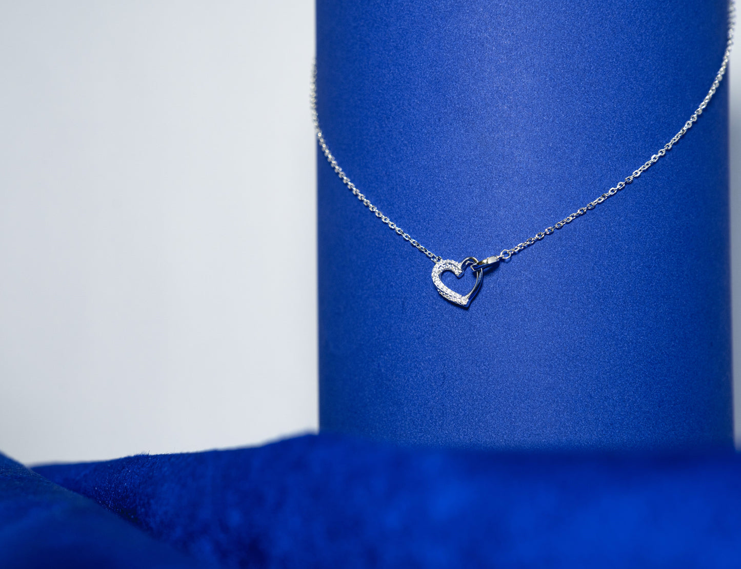 Silver Necklace 925 Heart Shaped Pendant