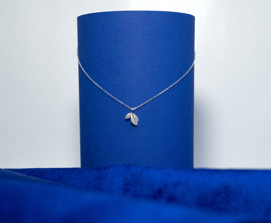 Silver Necklace 925 Dual Leaf Pendant