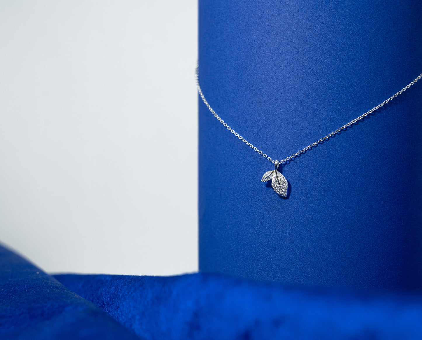 Silver Necklace 925 Dual Leaf Pendant