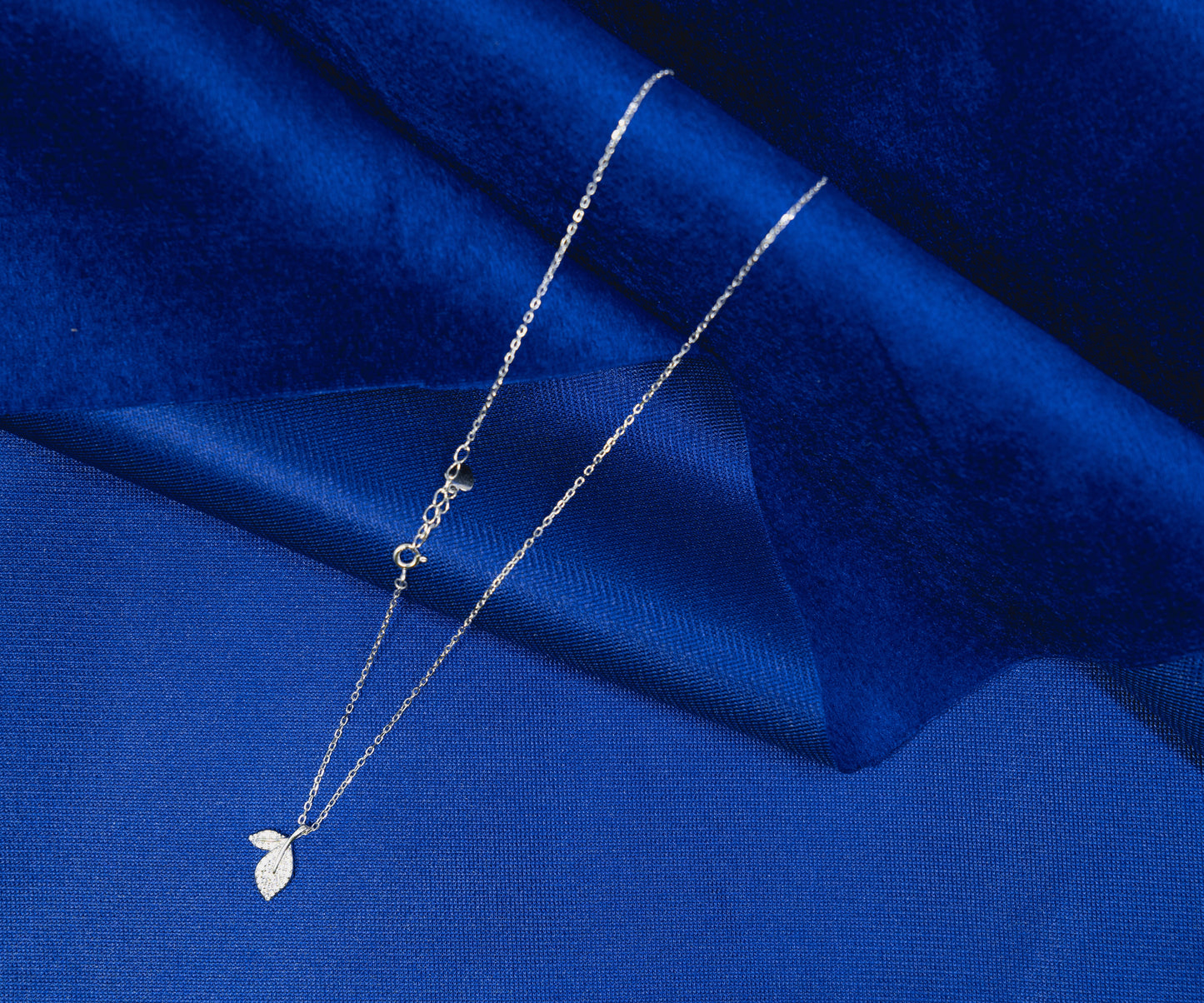 Silver Necklace 925 Dual Leaf Pendant