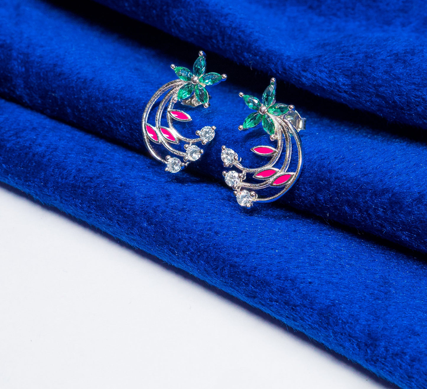 Silver Multi Colour Earrings