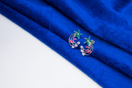 Silver Multi Colour Earrings