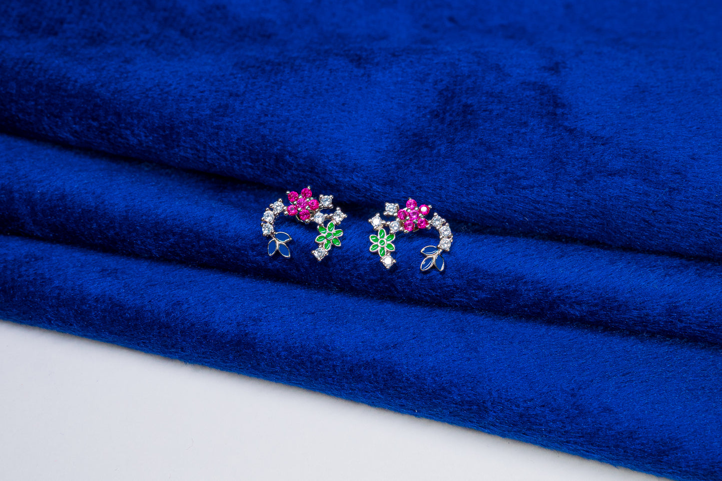 Silver Multi Color Earrings