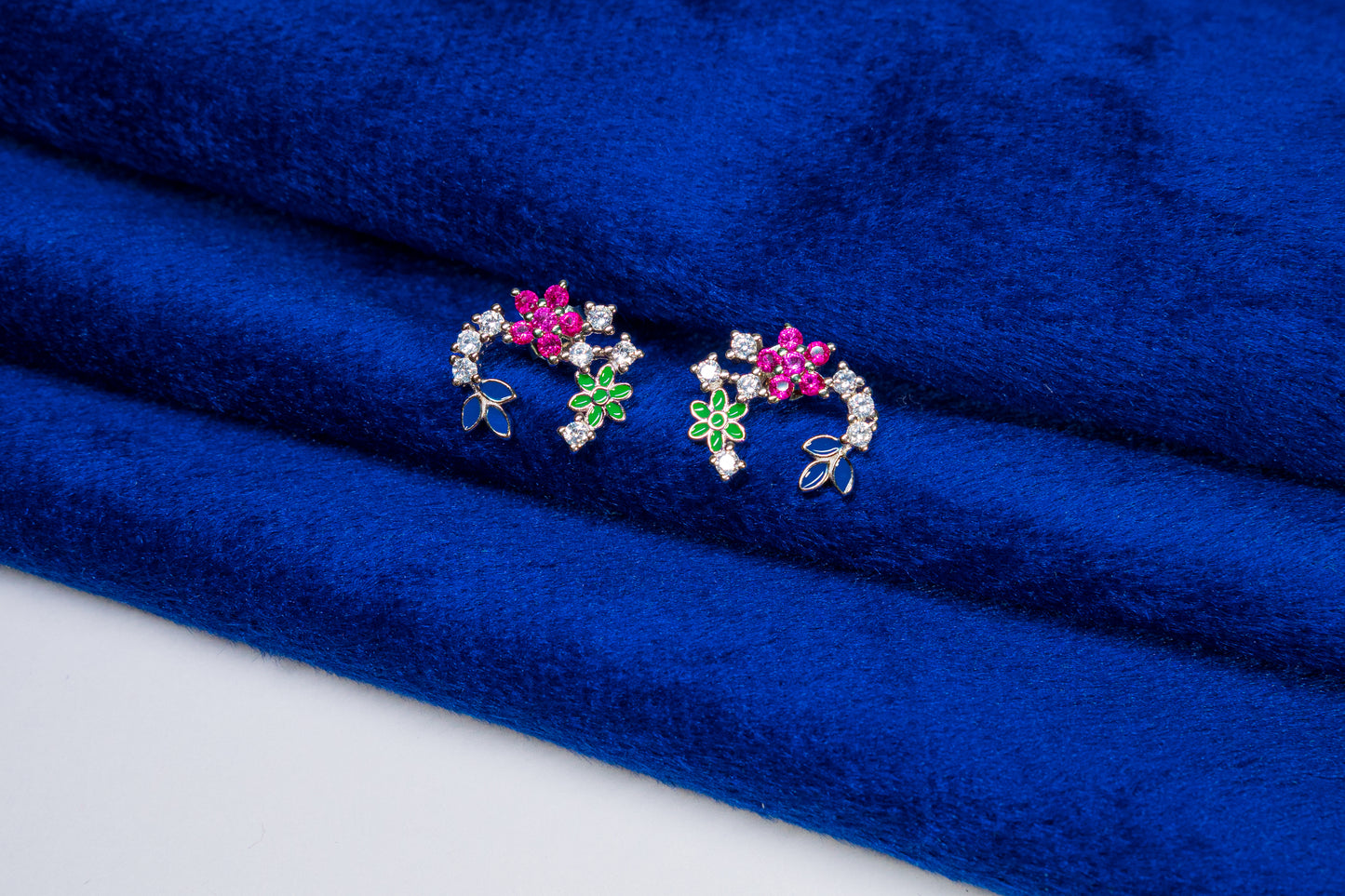 Silver Multi Color Earrings