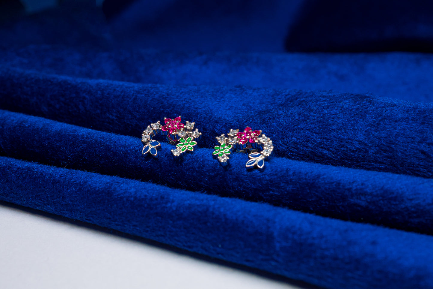 Silver Multi Color Earrings