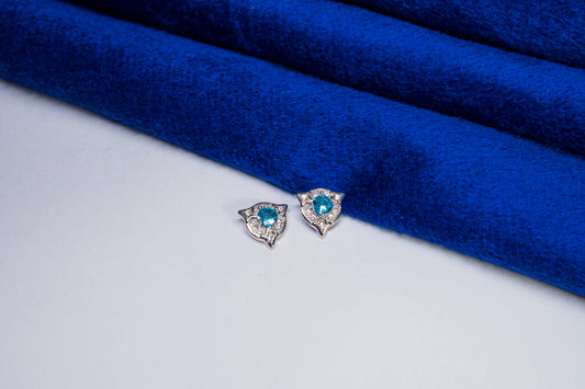 Silver Earrings Light Blue Stone 925