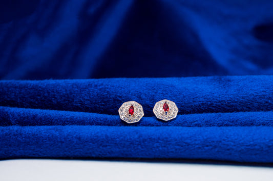 Silver Earrings Flower Studs 925