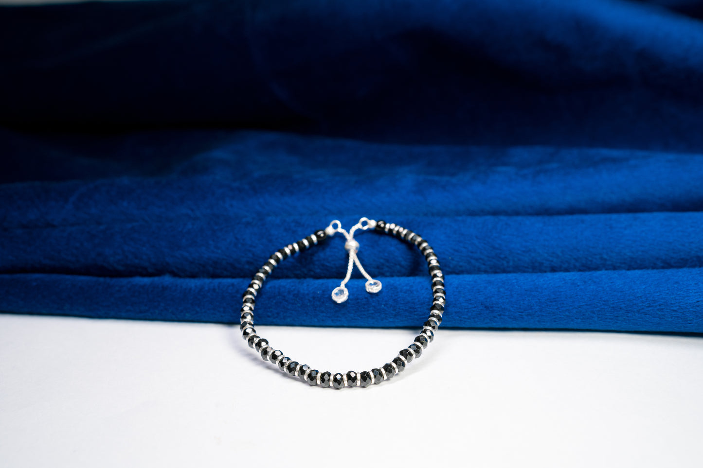 Black Beads Anklet (Pack Of 2)